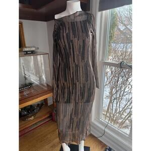 En Creme Gold/Black Sparkle Woman's Dress NEW Size M